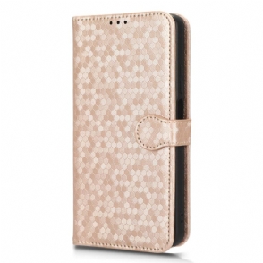 Flip Case Leren Realme C55 Glanzende Stippen Met Bandje