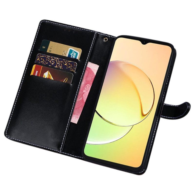 Flip Case Leren Realme C55 Idewei Krokodillenstijl