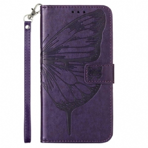 Folio-hoesje Realme C55 Portemonnee Met Bandje En Bloemen- En Vlinderpatroon