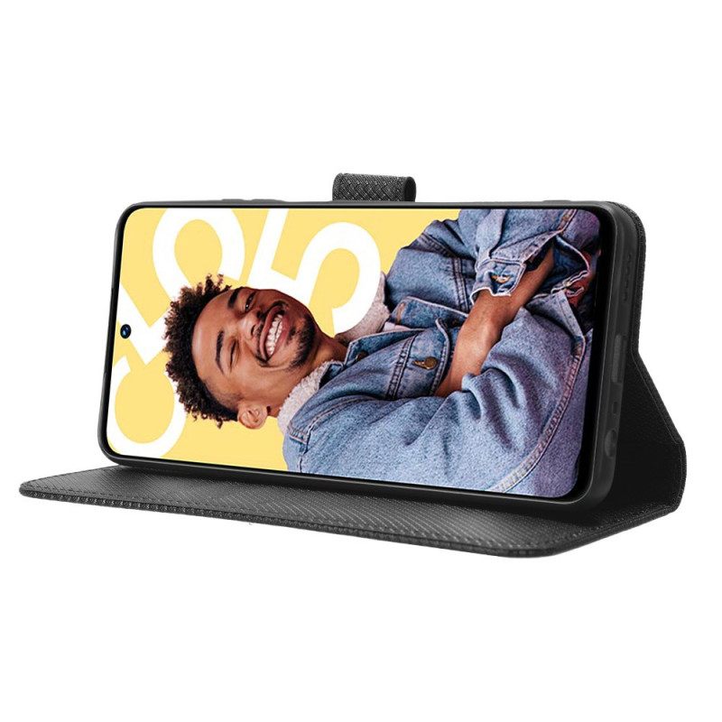 Folio-hoesje Realme C55 Telefoonhoesje Portemonnee Met Bandje En Textuur
