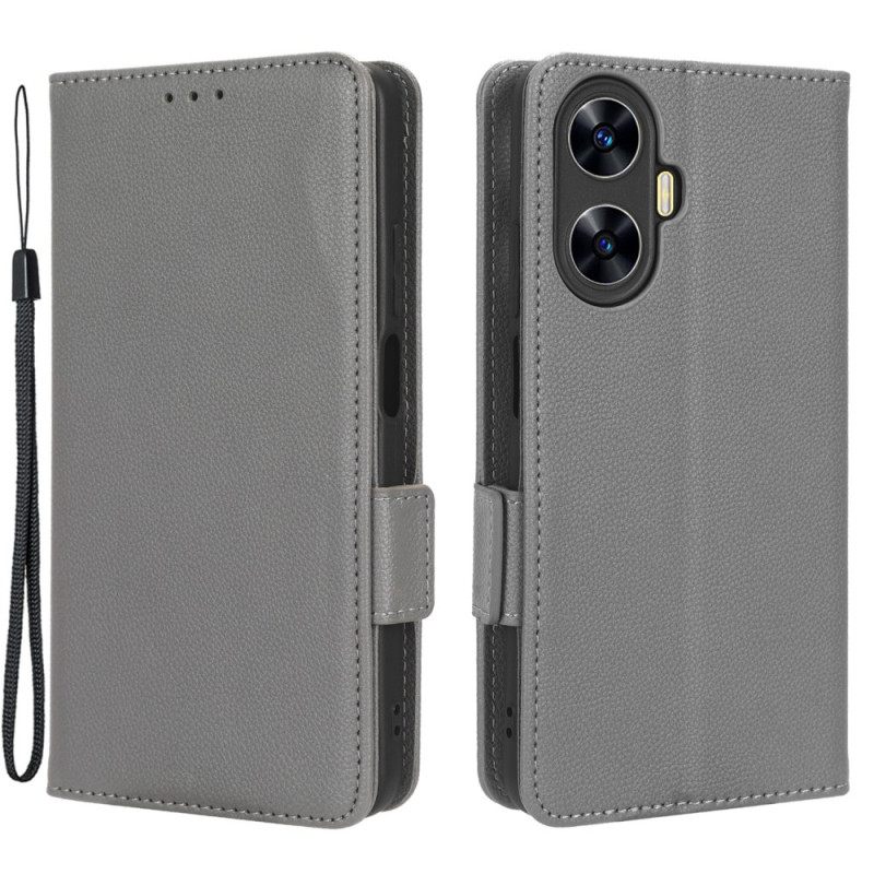 Folio-hoesje Realme C55 Telefoonhoesje Slanke Portemonnee Met Bandje