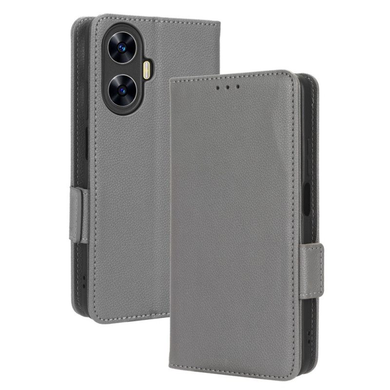 Folio-hoesje Realme C55 Telefoonhoesje Slanke Portemonnee Met Bandje