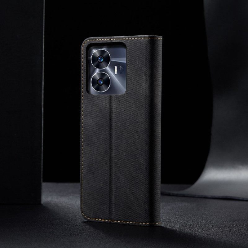 Folio-hoesje Voor Realme C55 Denimstof