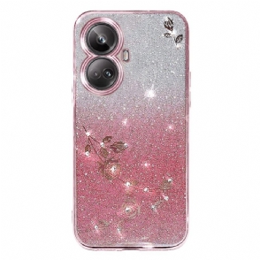 Hoesje Realme C55 Kadem Bloemen En Strass-steentjes