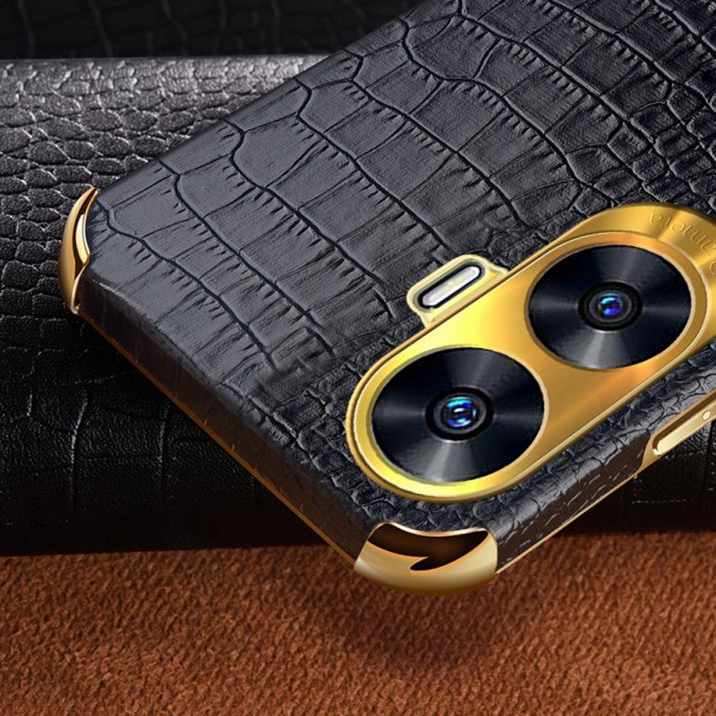 Hoesje Realme C55 Krokodillenleertextuur Met Ring Houder