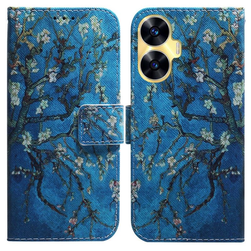 Leren Hoesje Realme C55 Abrikozenbloesems Bescherming Hoesje