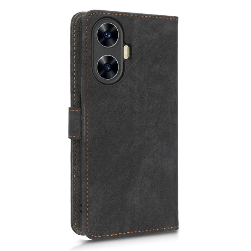 Leren Hoesje Realme C55 Rfid-blokkerende Portemonnee Met Bandje