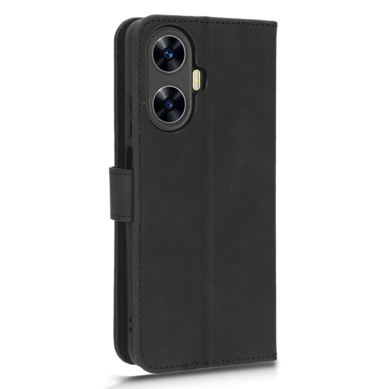 Leren Hoesje Realme C55 Suède Stijl Met Bandje Bescherming Hoesje