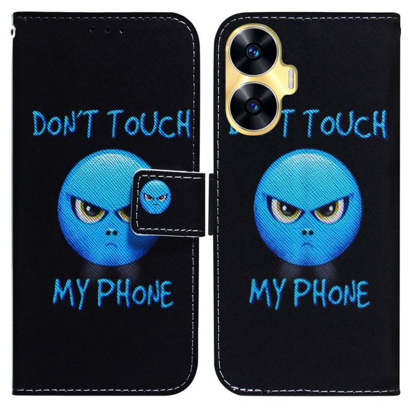 Leren Hoesje Voor Realme C55 Emoji Telefoon