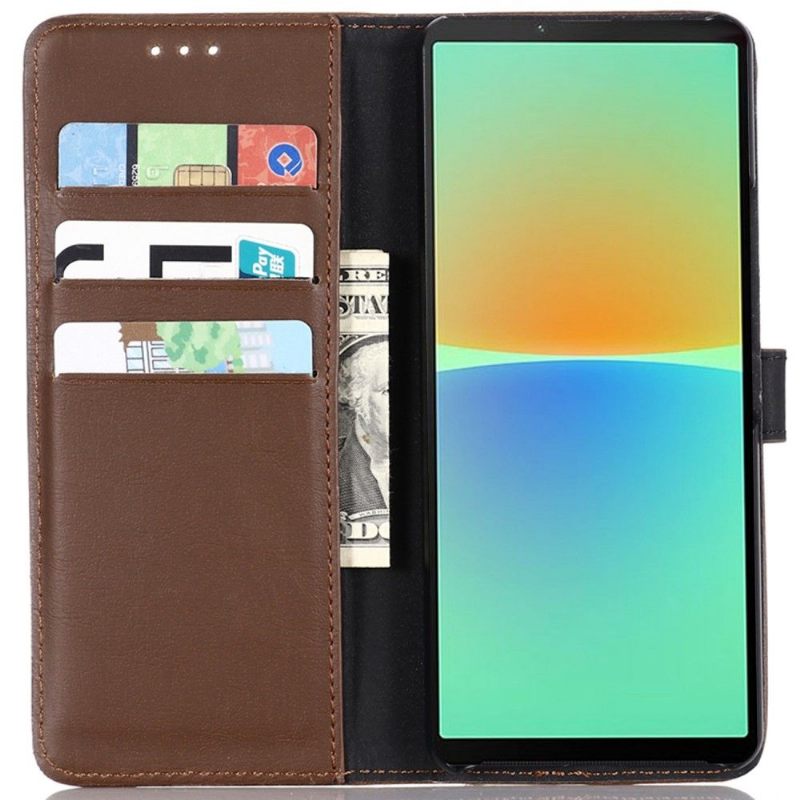 Cover voor Sony Xperia 10 IV Folio-hoesje Retro Kunstleer Folio