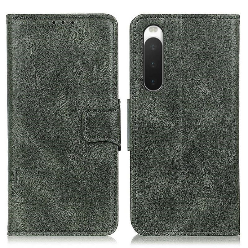 Leren Hoesje voor Sony Xperia 10 IV Bescherming Folio-hoesje Faux Leather Folio Stand Functie