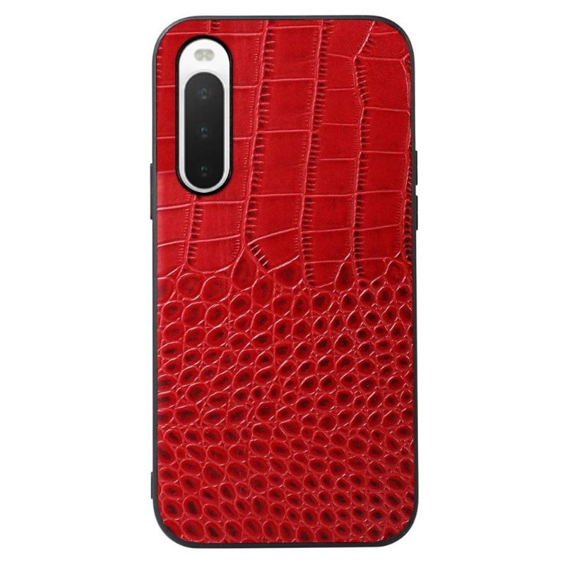 Telefoonhoesje voor Sony Xperia 10 IV Bescherming Colette Leer Met Krokodilleneffect