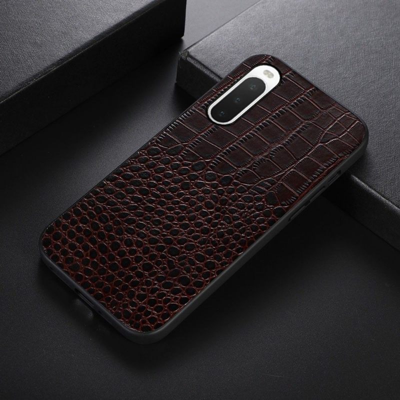 Telefoonhoesje voor Sony Xperia 10 IV Bescherming Colette Leer Met Krokodilleneffect