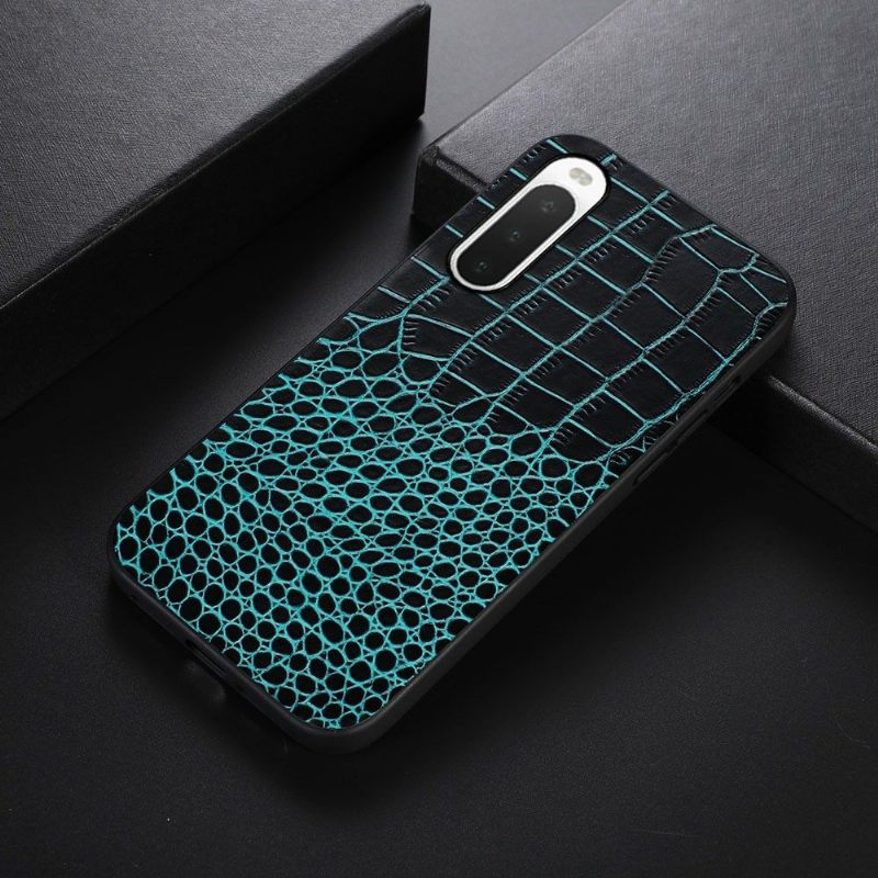 Telefoonhoesje voor Sony Xperia 10 IV Bescherming Colette Leer Met Krokodilleneffect