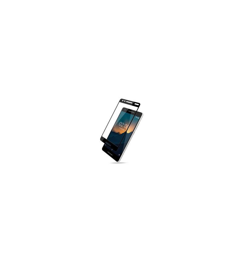 Nokia 2.1 - Schermbeschermer Van Gehard Glas Op Ware Grootte - Zwart