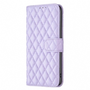 Flip Case Leren Realme C67 Gewatteerd