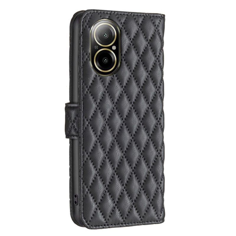Flip Case Leren Realme C67 Gewatteerd