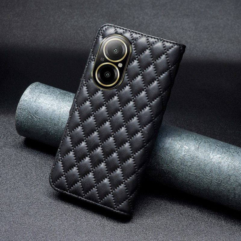 Flip Case Leren Realme C67 Gewatteerd