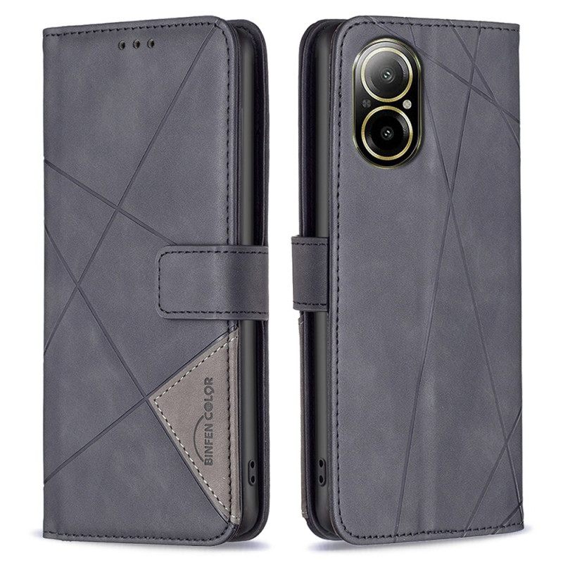 Leren Hoesje Realme C67 Geometrisch Patroon Binfen Color Bescherming Hoesje