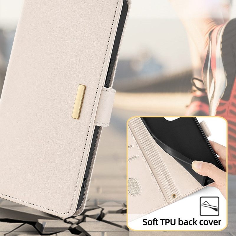 Leren Hoesje Voor Realme C67 Gouden Ketting