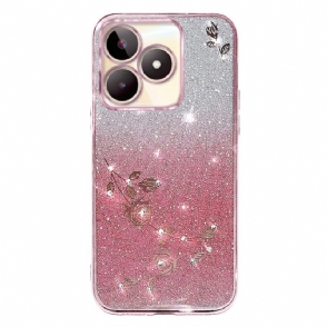 Hoesje Realme C53 Kadem Houder Met Glitter En Strasssteentjes Bescherming Hoesje