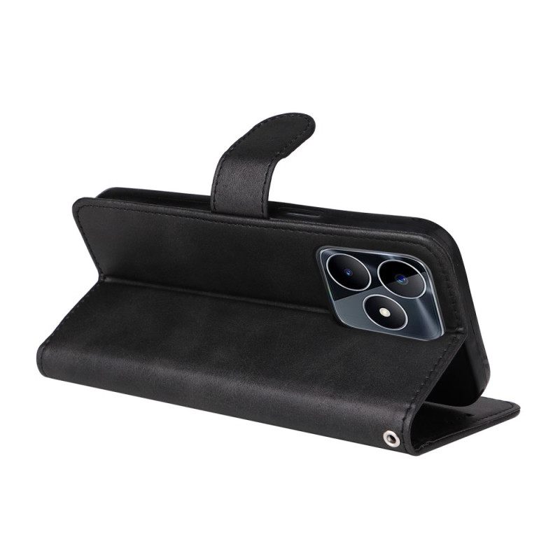 Leren Hoesje Realme C53 Klassiek Met Bandje