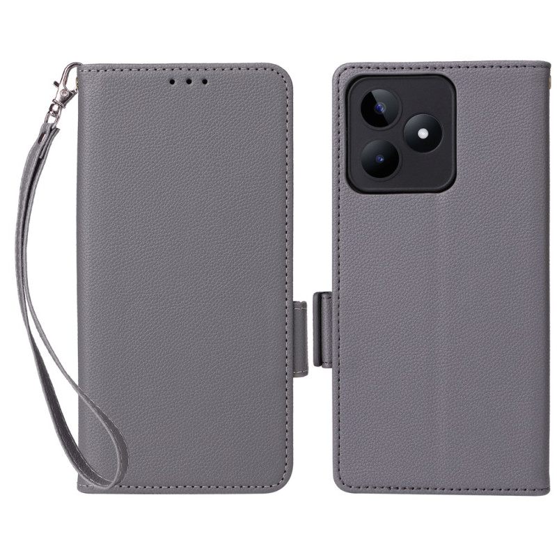 Leren Hoesje Realme C53 Ultradun Met Koord Bescherming Hoesje