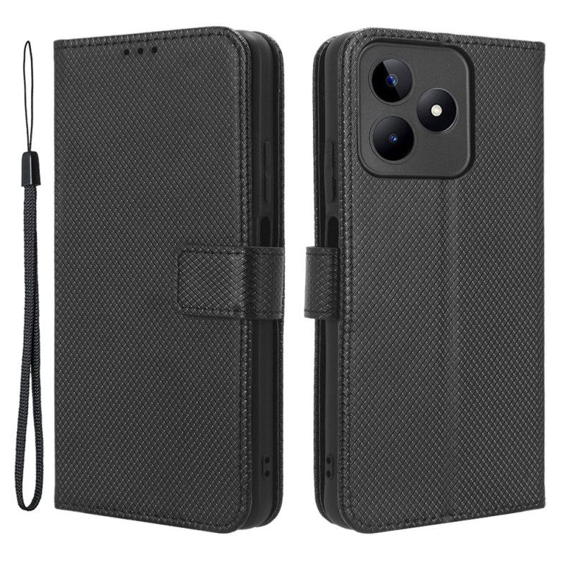 Leren Hoesje Voor Realme C53 Gestructureerd Met Bandje