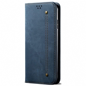 Bescherming Hoesje voor Vivo Y35 Folio-hoesje Spijkerstof