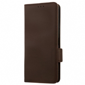 Folio-hoesje voor Vivo Y35 Imitatieleer Litchi Dubbele Gesp