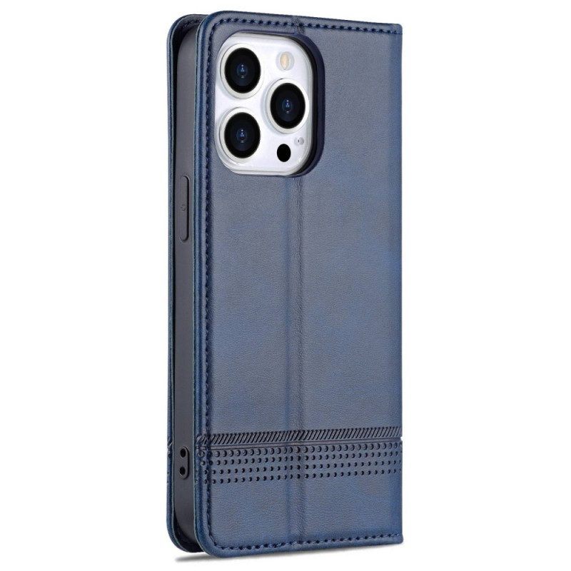 Bescherming Hoesje voor iPhone 14 Pro Folio-hoesje Azns Leerstyling