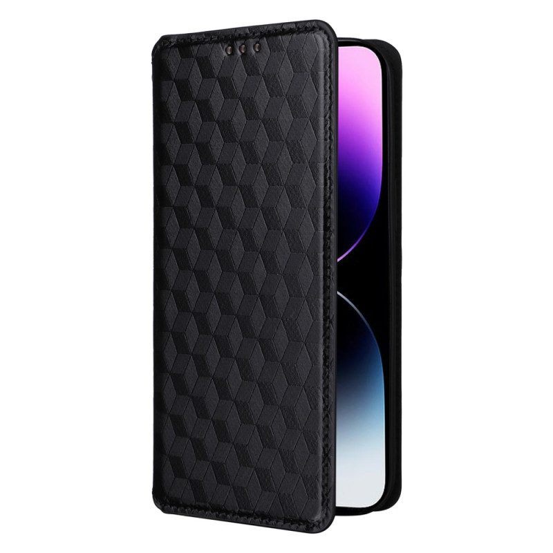 Bescherming Hoesje voor iPhone 15 Folio-hoesje 3d-kubussen