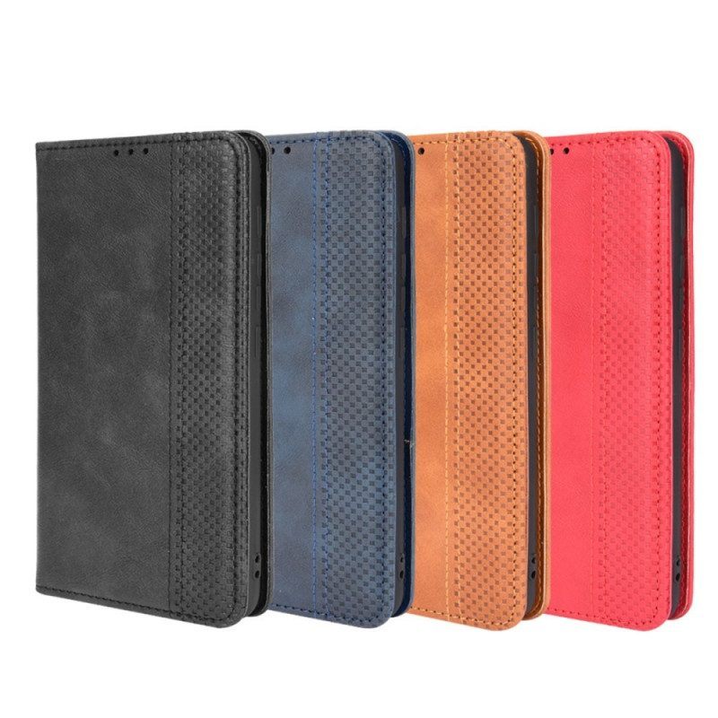 Bescherming Hoesje voor Moto E40 / E30 / E20 Folio-hoesje Gestileerd Vintage Leereffect
