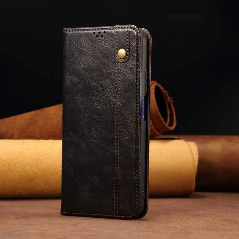 Bescherming Hoesje voor Moto E40 / E30 / E20 Folio-hoesje Gewaxt Kunstleer
