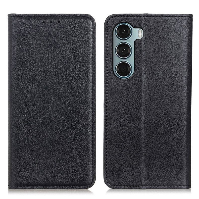 Bescherming Hoesje voor Moto G200 5G Folio-hoesje Lychee Gespleten Lederen Textuur