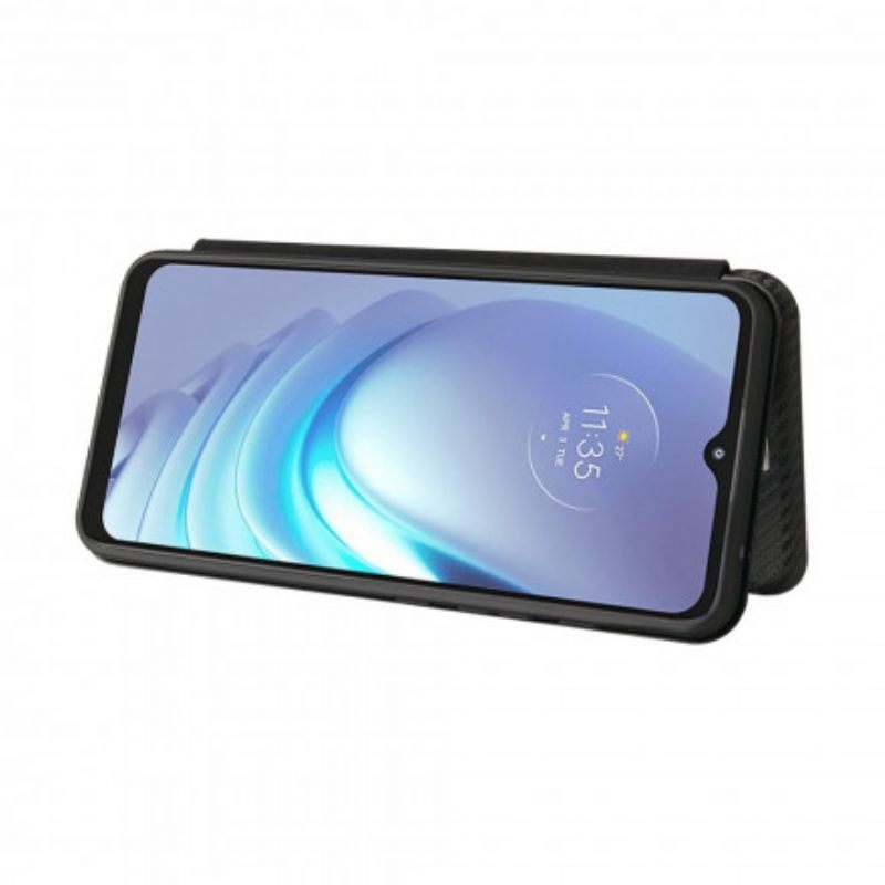 Bescherming Hoesje voor Moto G50 Folio-hoesje Siliconen Koolstof