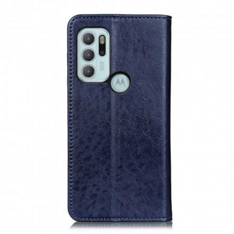 Bescherming Hoesje voor Moto G60S Folio-hoesje Getextureerd Splitleer