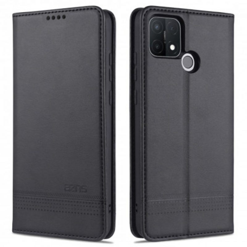Bescherming Hoesje voor Oppo A15 Folio-hoesje Azns Leerstyling
