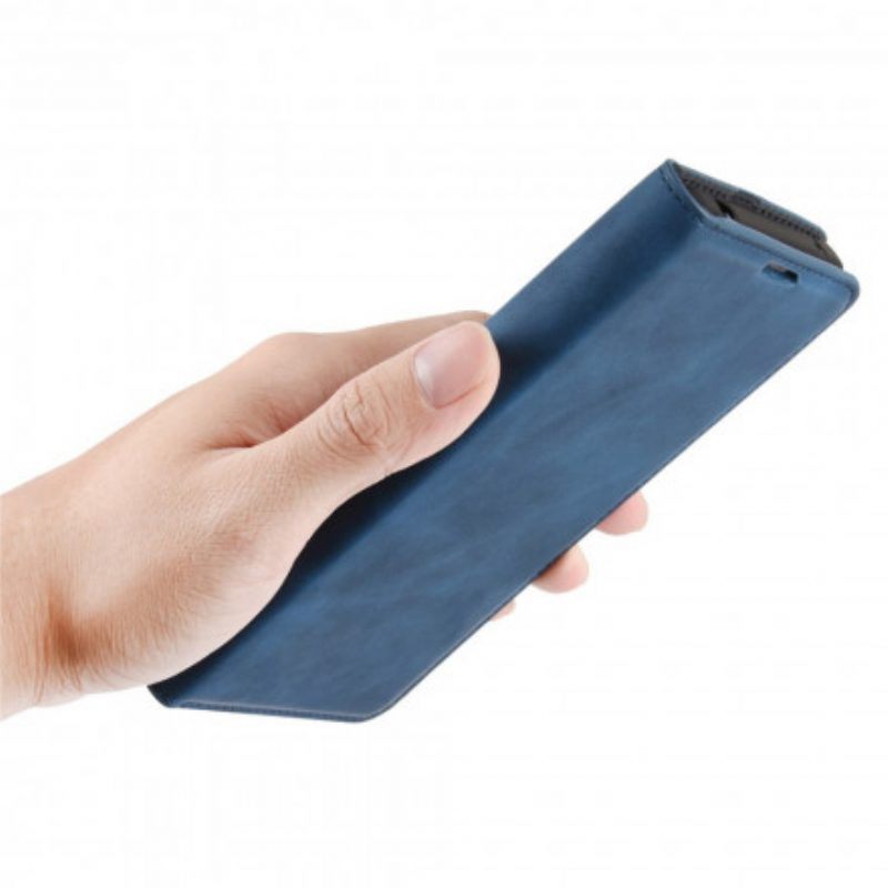 Bescherming Hoesje voor Oppo A15 Folio-hoesje Zijdezacht Leereffect