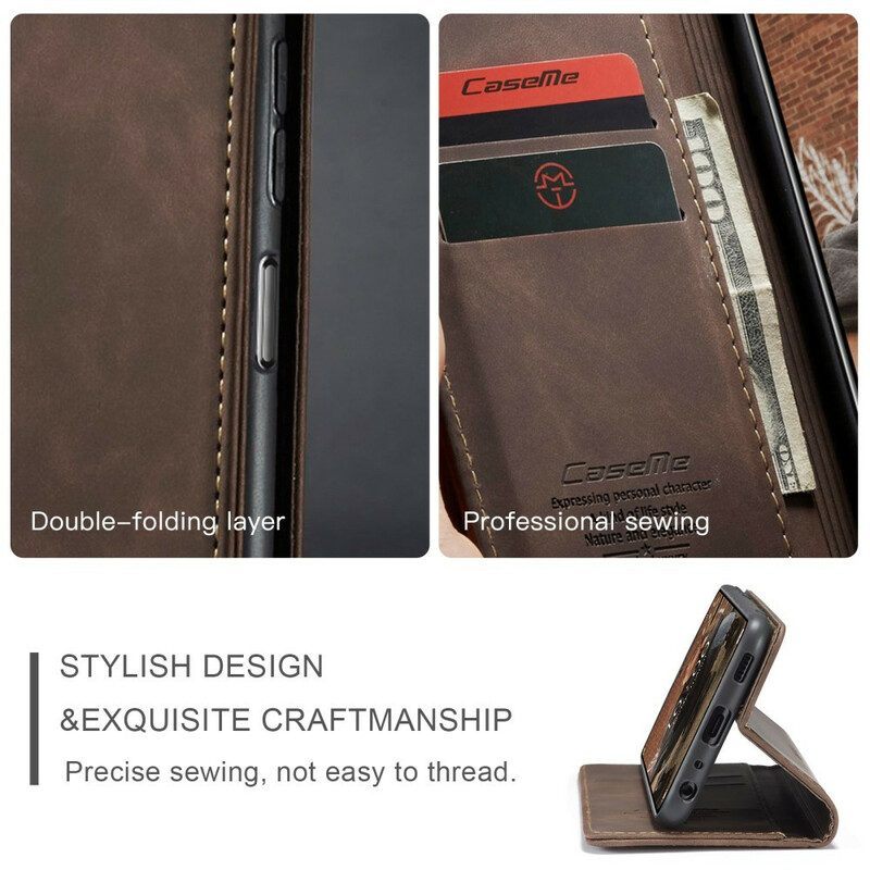 Bescherming Hoesje voor Poco M5s Folio-hoesje Caseme Leereffect