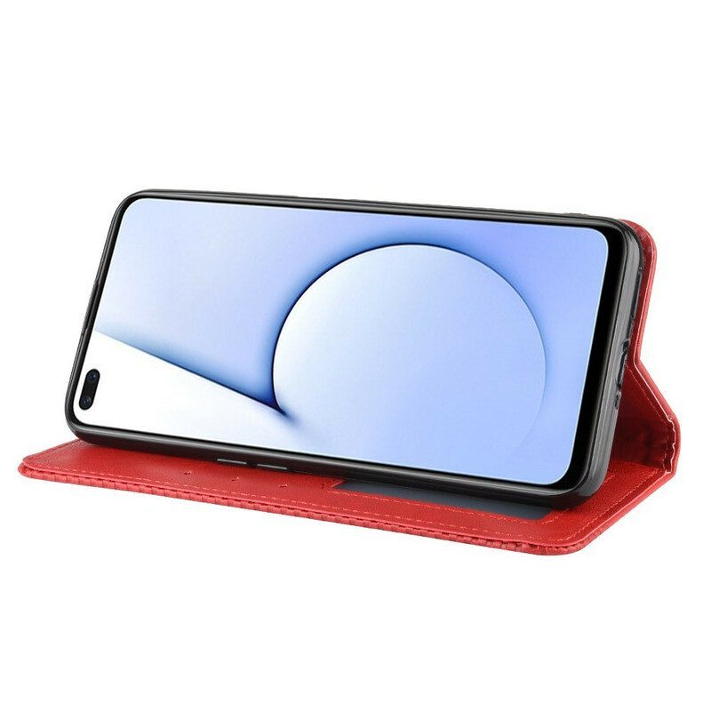 Bescherming Hoesje voor Realme X50 Folio-hoesje Gestileerd Vintage Leereffect