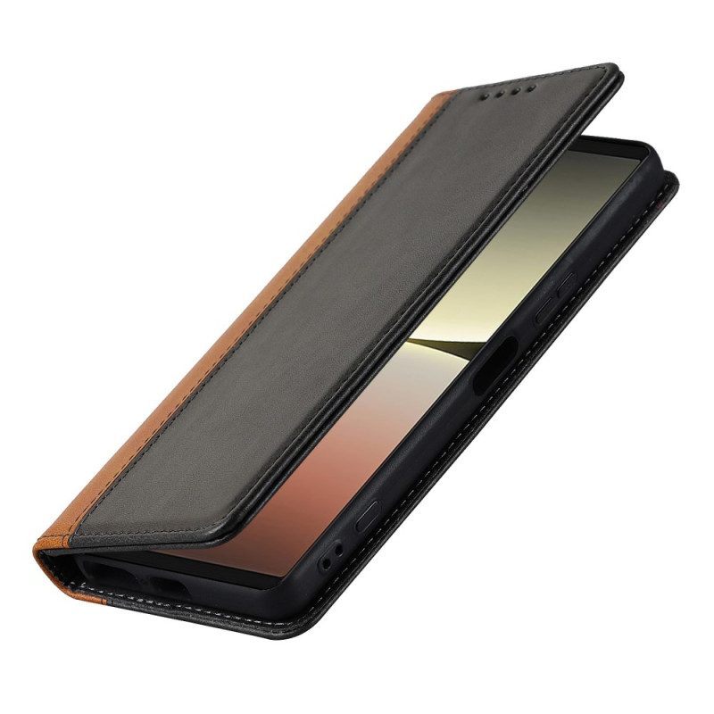 Bescherming Hoesje voor Sony Xperia 5 IV Folio-hoesje Tweekleurig Leereffect