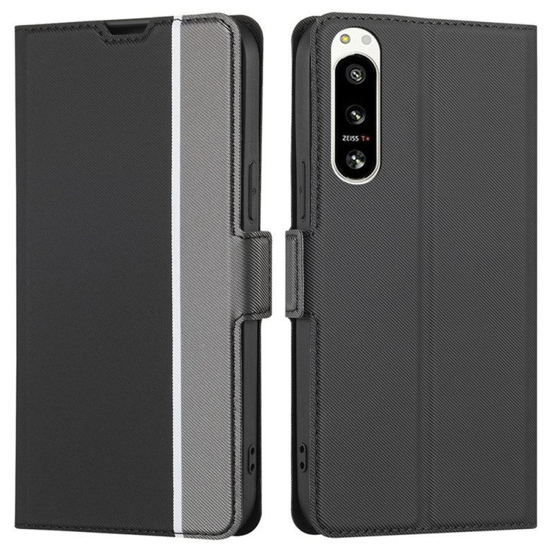 Bescherming Hoesje voor Sony Xperia 5 IV Folio-hoesje Ultrafijn Tweekleurig