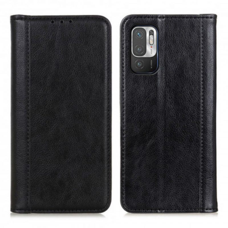 Bescherming Hoesje voor Xiaomi Redmi Note 10 5G Folio-hoesje Litchi Split Lederen Versie