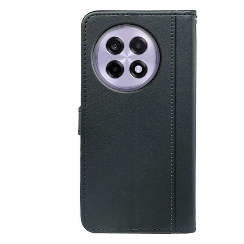 Bescherming Hoesje Oneplus 13r Portemonnee Met Bandje Met Dubbele Kaarthouder