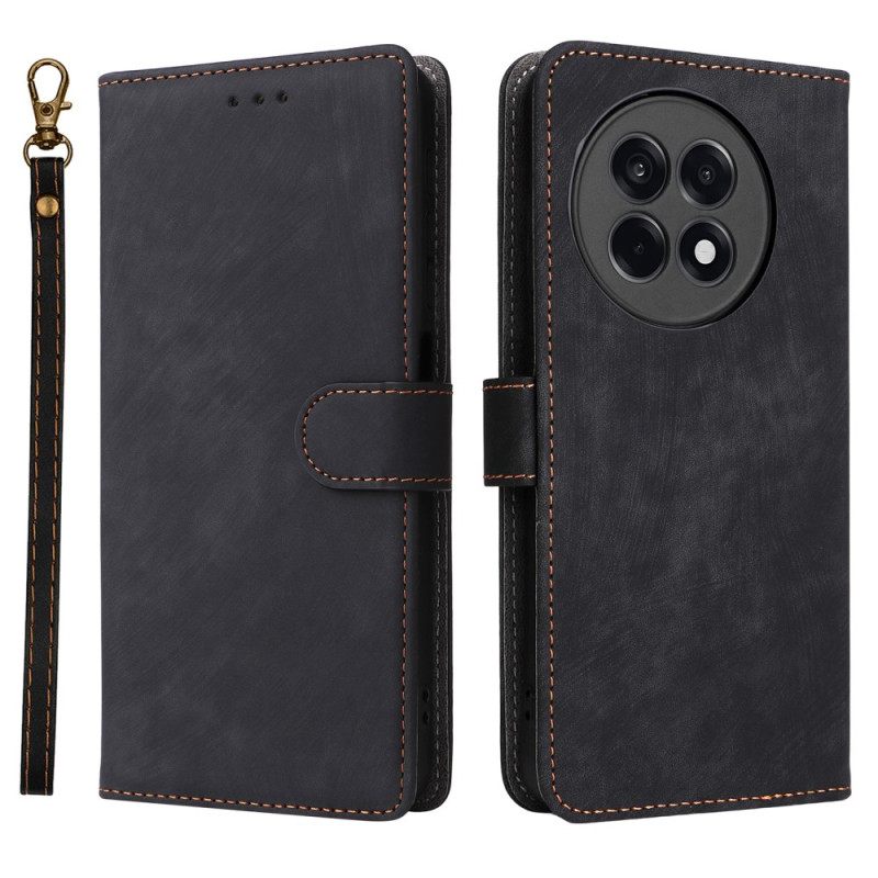 Bescherming Hoesje Oneplus 13r Rfid-blokkerend Leer-effect Met Bandje