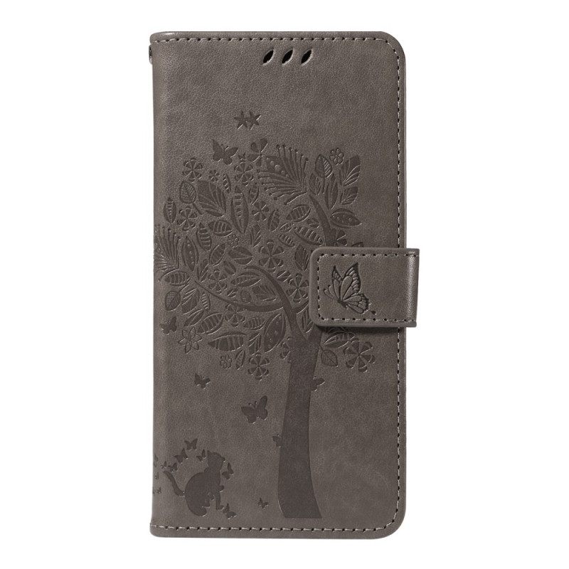 Flip Case Leren Oneplus 13r Boom En Kat