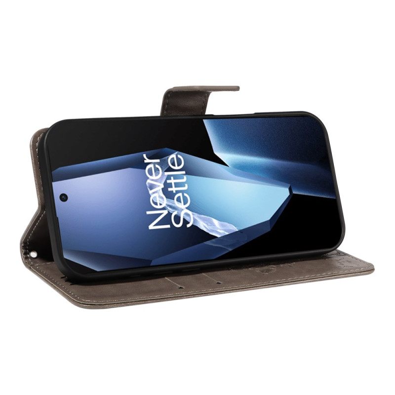 Flip Case Leren Oneplus 13r Boom En Kat