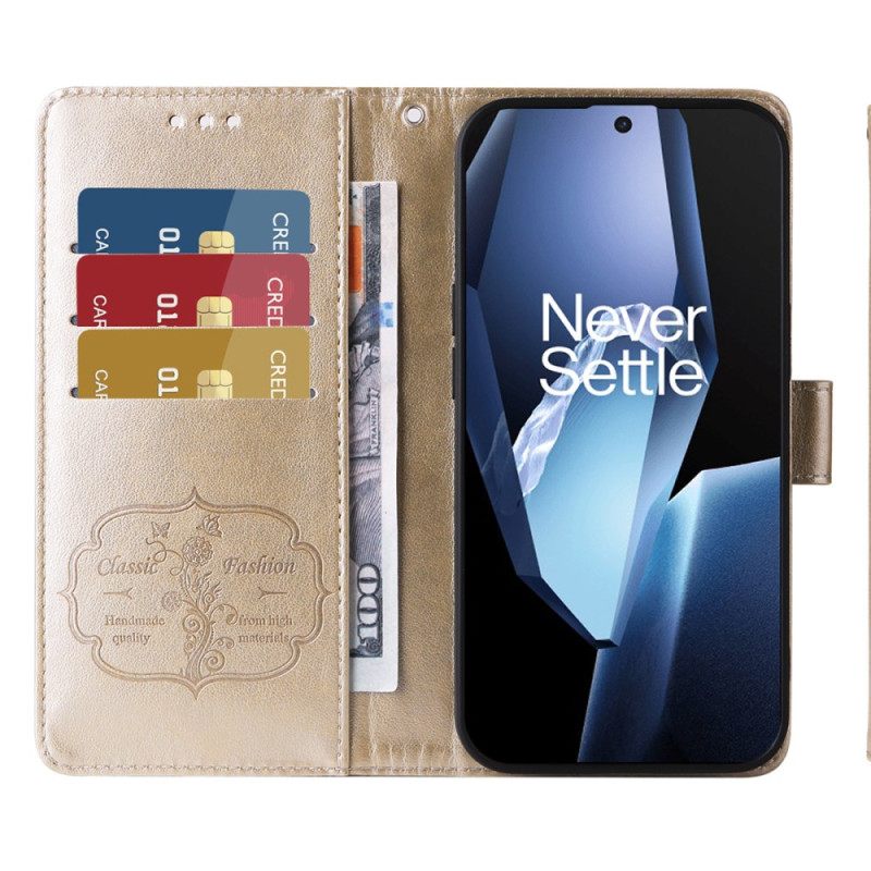 Leren Hoesje Voor Oneplus 13r Bloemenprint