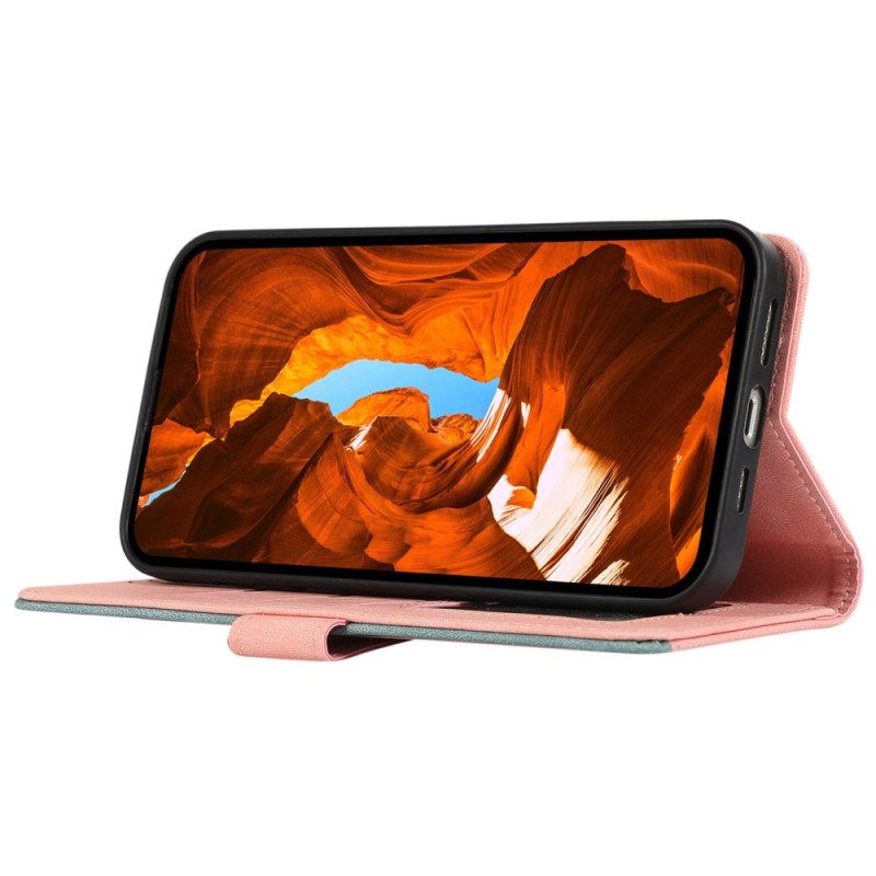 Leren Hoesje Voor Oneplus 13r Tweekleurig Abeel